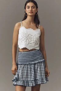 Maeve Smocked Flounce Mini Skirt