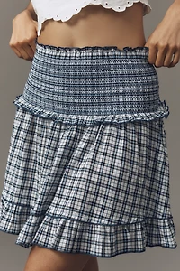 Maeve Smocked Flounce Mini Skirt