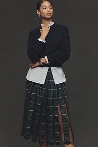 Maeve Pleated Tulle Knee-Length Skirt