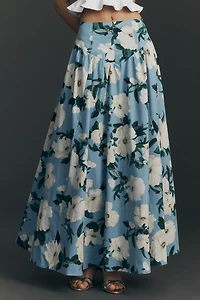 Maeve Basque-Waist Maxi Skirt