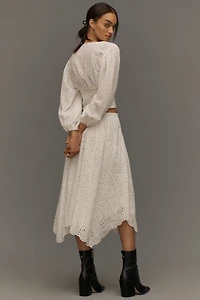 By Anthropologie Asymmetric Midi Skirt