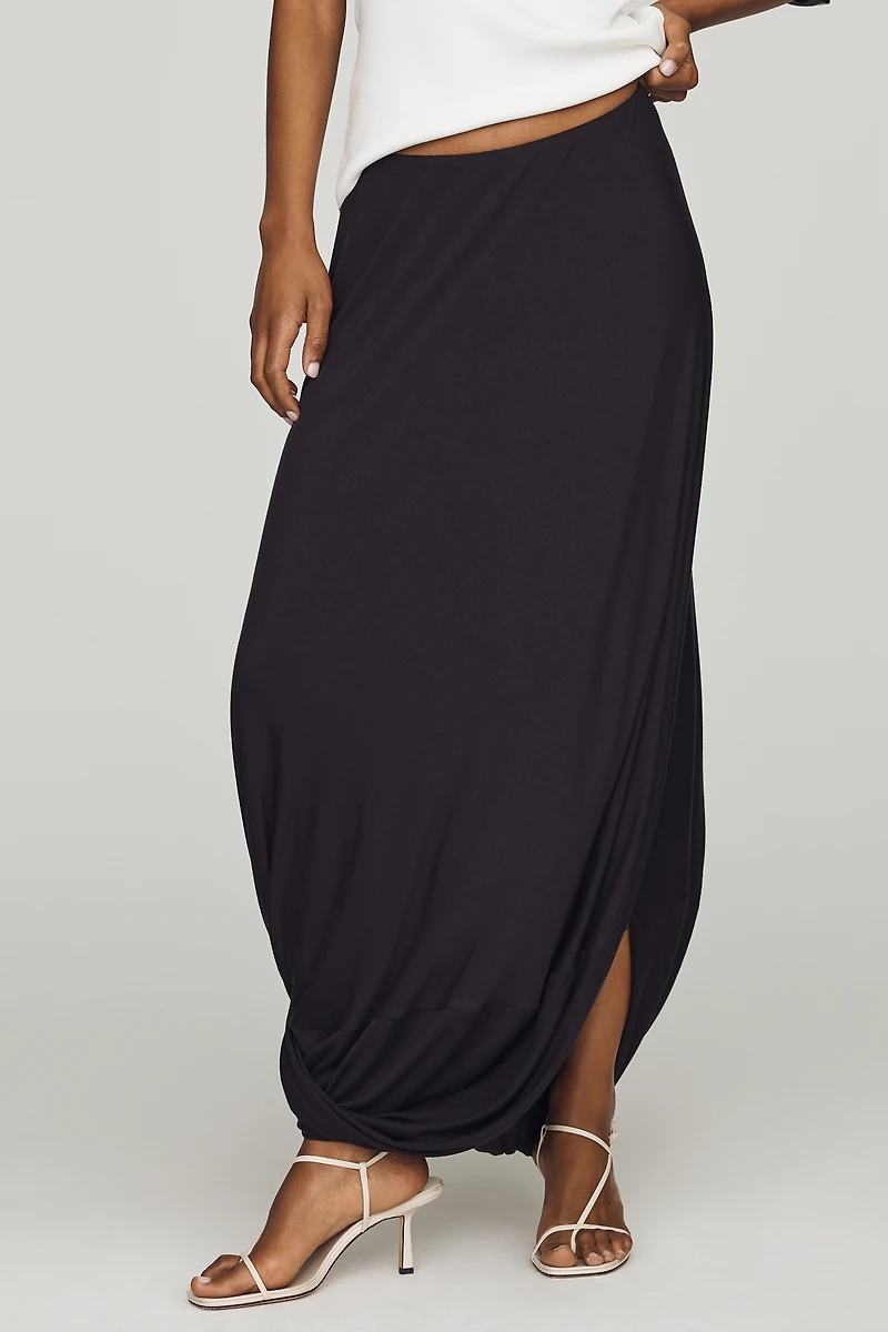 By Anthropologie Knit Draped Midi Skirt