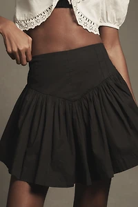 Maeve Basque-Waist Flirty Mini Skirt