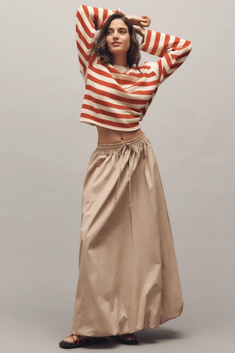 4SI3NNA Poplin Bubble Maxi Skirt