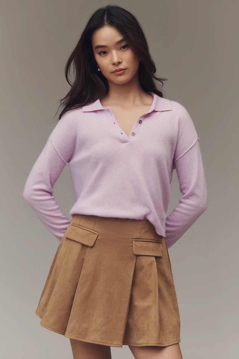Madison & Laurel Faux-Suede Pleated Mini Skirt