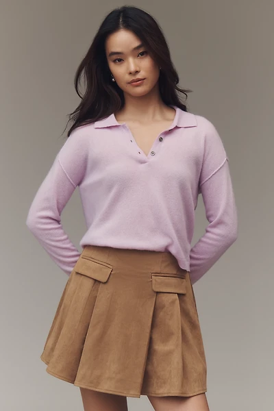 Madison & Laurel Faux-Suede Pleated Mini Skirt