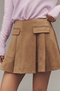 Madison & Laurel Faux-Suede Pleated Mini Skirt