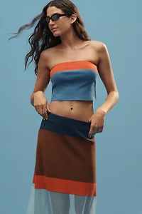 Maeve Striped Sheer Maxi Skirt