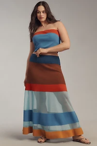 Maeve Striped Sheer Maxi Skirt
