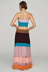 Maeve Striped Sheer Maxi Skirt
