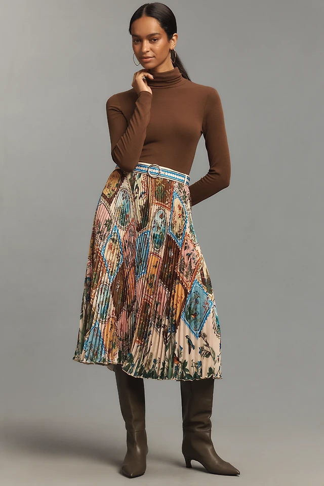 Ranna Gill Aria Pleated Midi Skirt The Summit