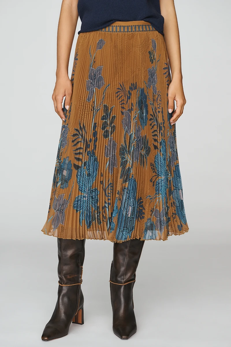 Ranna Gill Pleated Midi Skirt