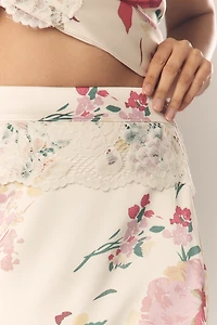Elliatt Rosalina Asymmetric Satin Midi Skirt