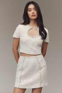 Elliatt Ellouise Embellished Tweed Mini Skirt