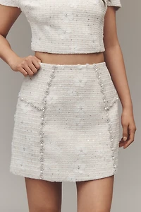 Elliatt Ellouise Embellished Tweed Mini Skirt
