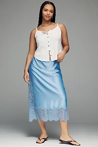 Bl-nk Cinzia Laced Satin Midi Skirt