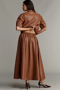Maeve Faux-Leather Full Maxi Skirt
