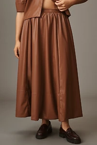 Maeve Faux-Leather Full Maxi Skirt