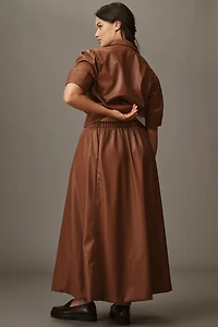 Maeve Faux-Leather Full Maxi Skirt