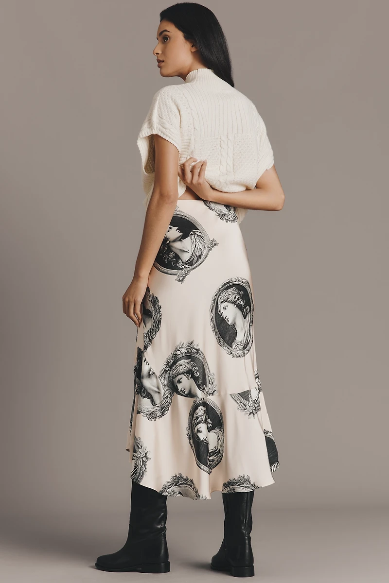 Maeve Bias-Cut Satin Midi Skirt