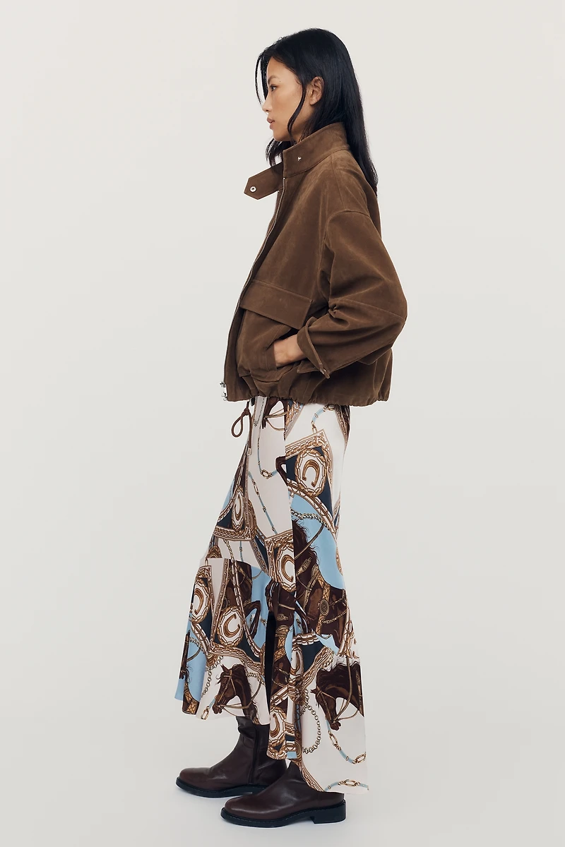 Maeve Bias-Cut Satin Midi Skirt