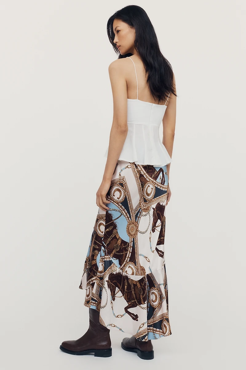 Maeve Bias-Cut Satin Midi Skirt