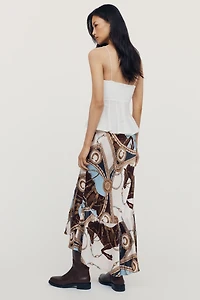 Maeve Bias-Cut Satin Midi Skirt