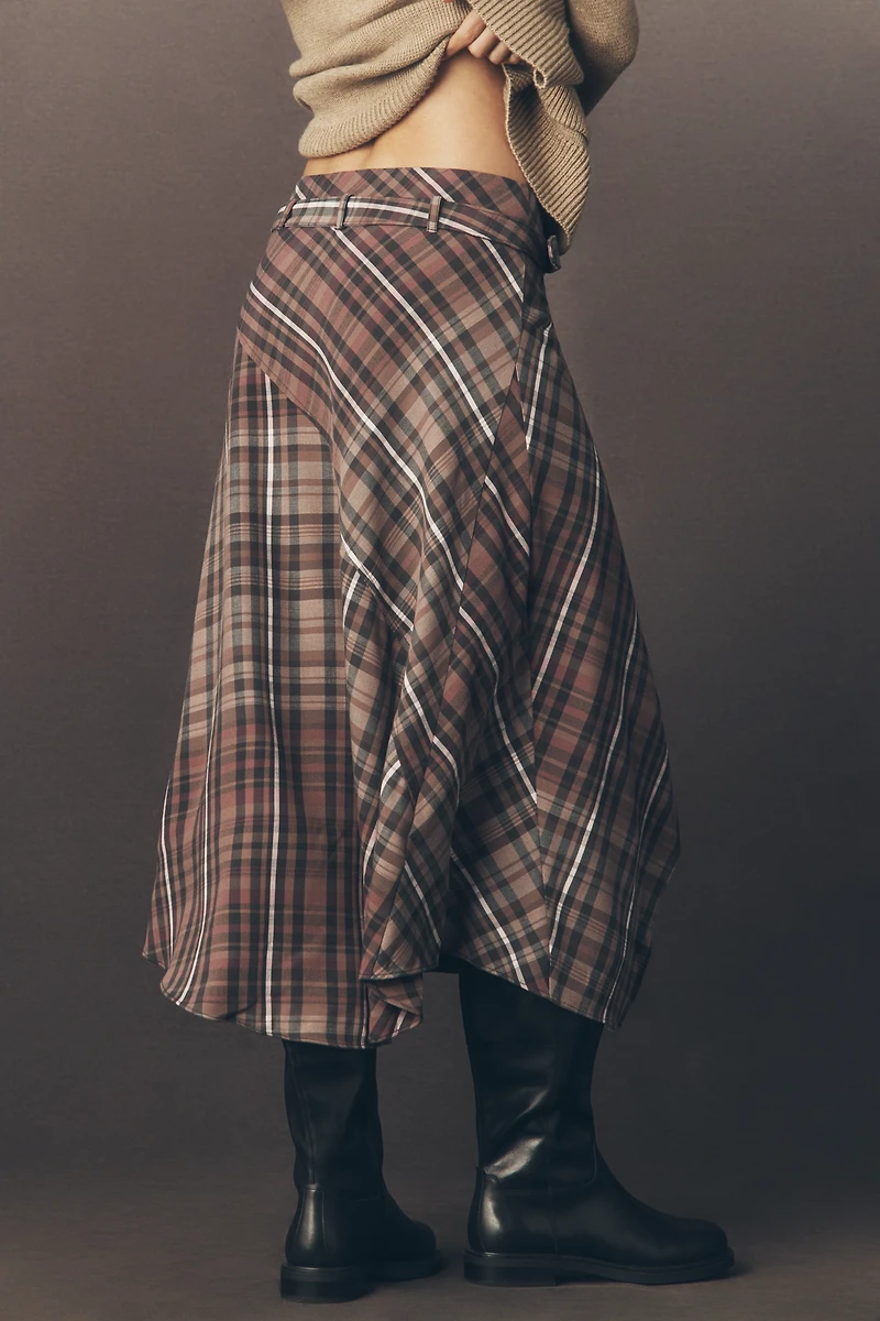 By Anthropologie Asymmetric Hardware Wrap Midi Skirt