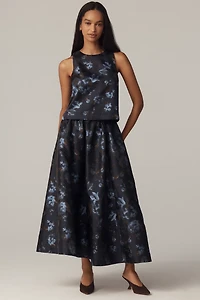 The Jacie Poplin Printed Maxi Skirt by Maeve