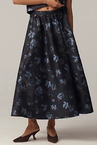 The Jacie Poplin Printed Maxi Skirt by Maeve
