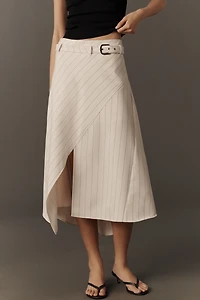 By Anthropologie Asymmetric Midi Wrap Skirt