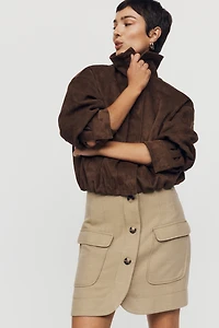 Maeve Layered Suiting Mini Skirt