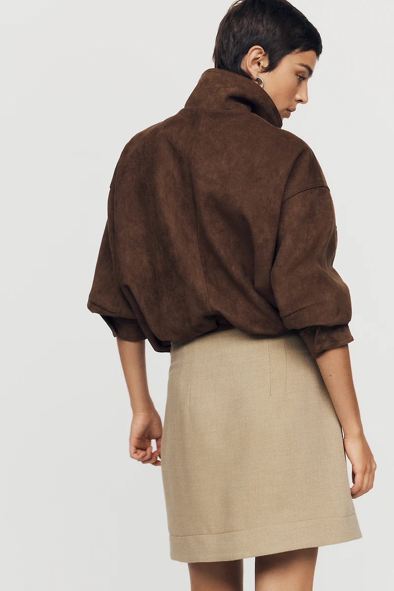 Maeve Layered Suiting Mini Skirt