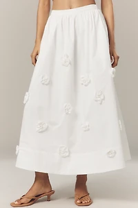 English Factory 3D Floral Midi Skirt