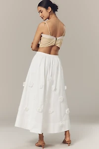 English Factory 3D Floral Midi Skirt