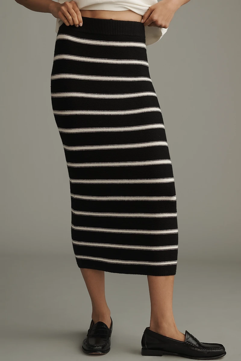 English Factory Fitted Knit Midi Skirt