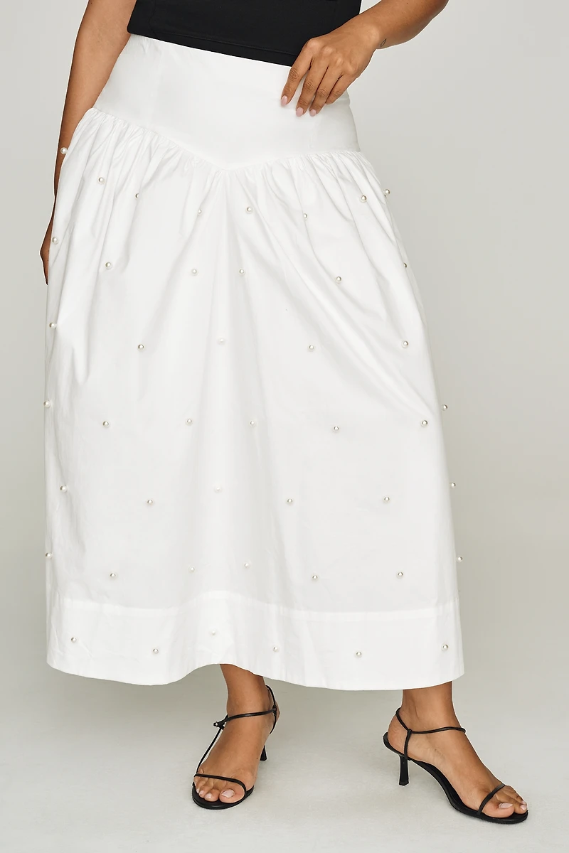 English Factory Drop-Waist Floral Skirt