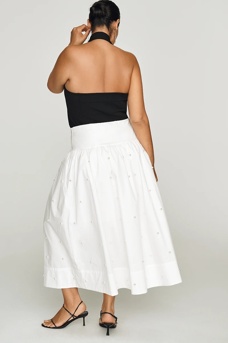 English Factory Drop-Waist Floral Skirt