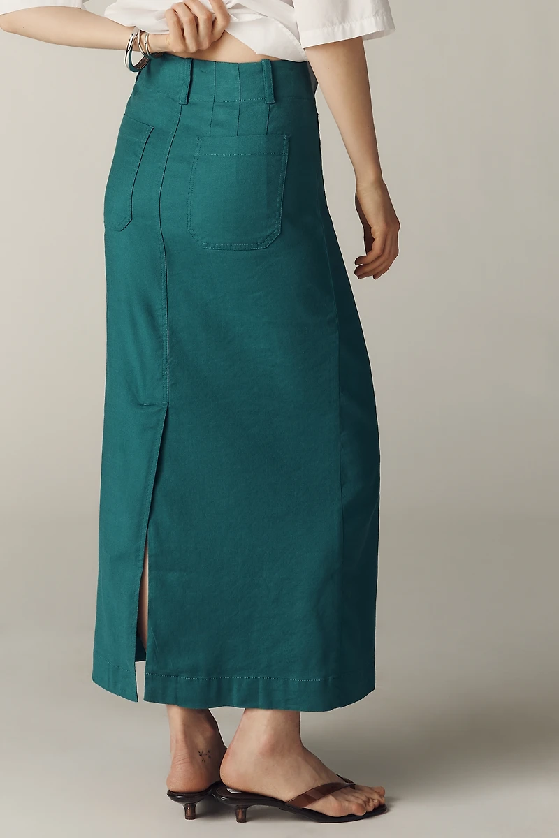 The Colette Linen Blend Maxi Skirt by Maeve