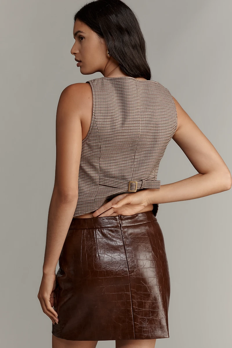 Avec Les Filles Faux-Leather Mini Skirt