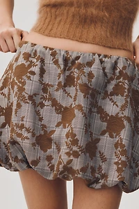 Avec Les Filles Floral Bubble-Hem Mini Skirt