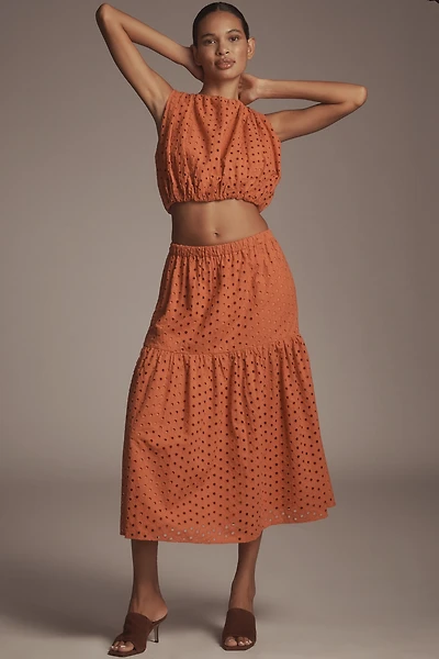 ASTR The Label Nalley Eyelet Midi Skirt