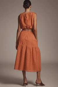 ASTR The Label Nalley Eyelet Midi Skirt