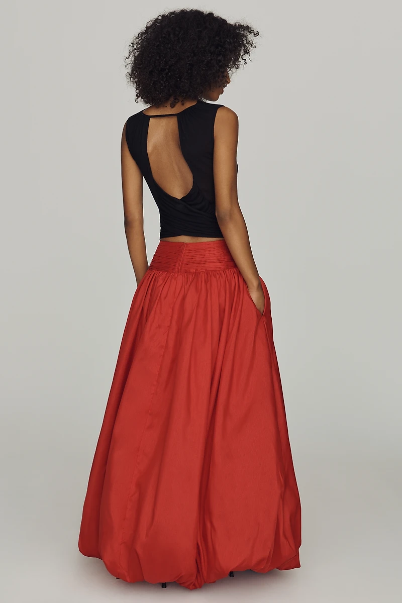 Hutch Bubble-Hem Maxi Skirt