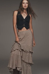 RIXO Preslee Tiered Ruffle Maxi Skirt