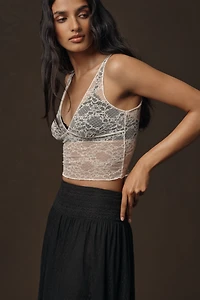 RIXO Tuta Tiered Lace Maxi Skirt