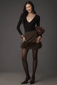 APPARIS Meadow Faux Fur Trim Mini Skirt