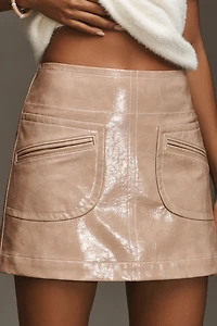 Maeve Faux-Leather Mini Skirt