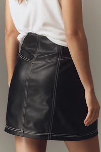 Pilcro Faux Leather Corset Mini Skirt