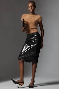 Lamarque Georgia Faux Leather Midi Skirt